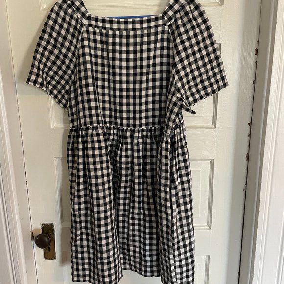 Madewell Black and White Gingham Mini Dress - Picture 6 of 6
